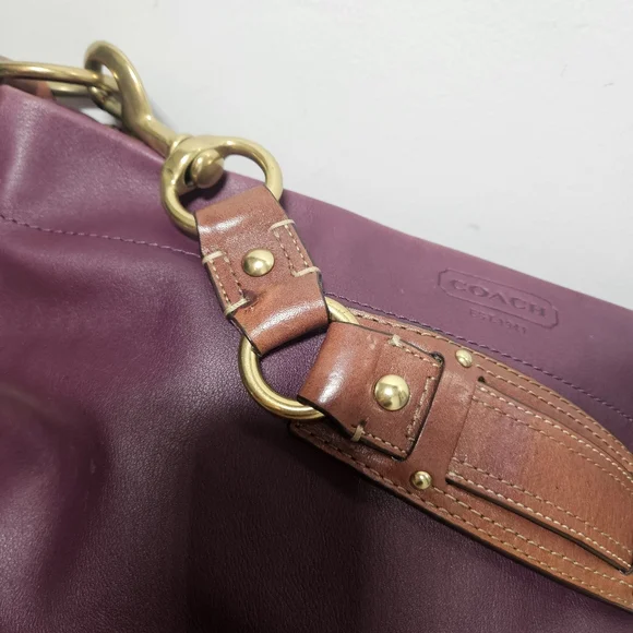 Vintage COACH Carly Hobo Bag Purse Purple Large Y2K No. F0882-10616 - Picture 11 of 16